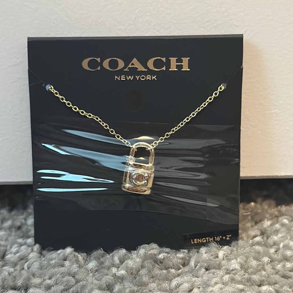 NWT Coach Gold Padlock Adjustable Bracelet